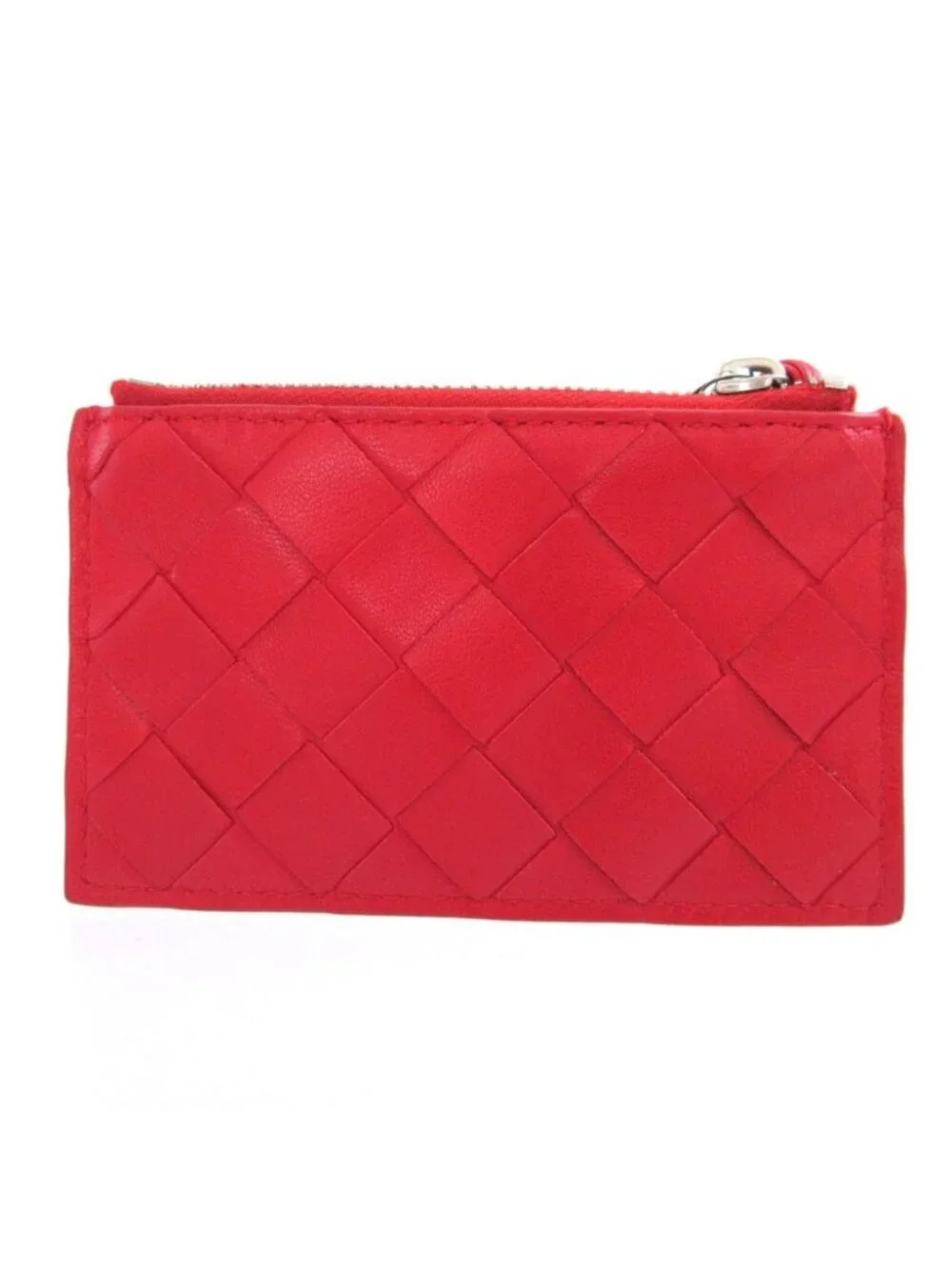 Bottega Veneta Maxi Intrecciato Leather Red Coin Case